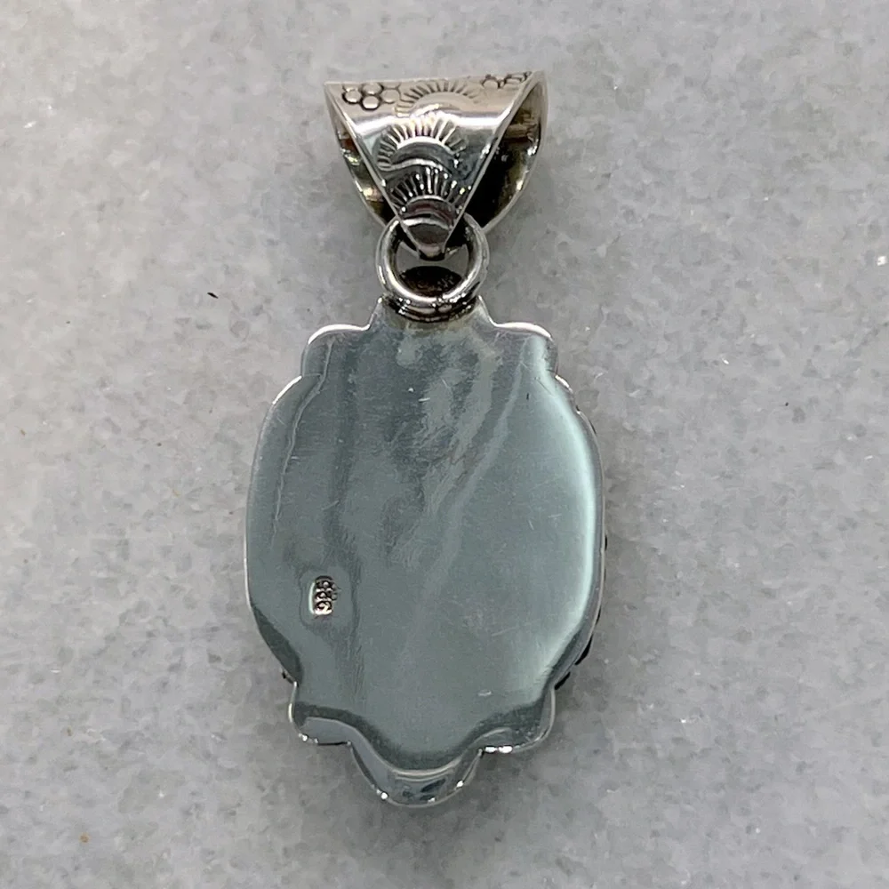 Sterling Silver Turquoise Large Pendant with Loop Choker - Picture 15 of 16